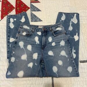 We The Free Straight Leg Jeans Bleach Splatter Blue 29
